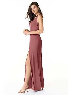 Azazie Wanda Robes de demoiselle d'honneur Robe Fourreau Convertible en Maille Arc Améthyste image3