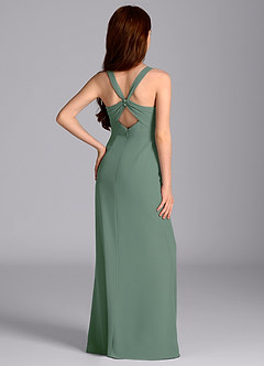 Azazie Mero Junior Eucalyptus Mermaid Pleated Chiffon Dress image2