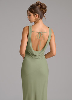 Azazie Rylina Bridesmaid Dresses Pistachio Mermaid Pleated Chiffon Dress image2