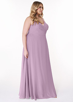Azazie Davis Bridesmaid Dresses Wisteria A-Line V-Neck Chiffon Dress image10