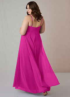 Azazie Emerald Final Sale Fuchsia A-Line Ruffled Chiffon Dress image9