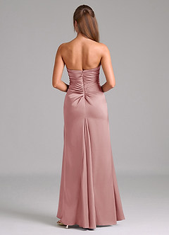 Azazie Lucille Bridesmaid Dresses Dusty Rose Mermaid Strapless Stretch Satin Convertible Dress image2
