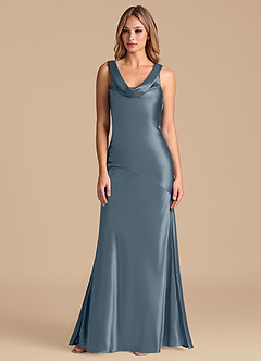 Azazie Rylina Brautjungfernkleider Meerjungfrau-Linie Metallischer Satin Kleid Zwielichtviolett image5