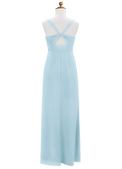 Azazie Mero Junior Sky Blue Mermaid Pleated Stretch Satin Dress image8