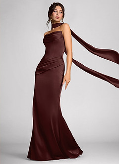 Calista Ganache Luminous Satin Maxi Dress image3