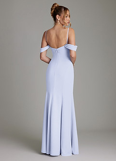 Azazie Karmela Bridesmaid Dresses Lavender A-Line Off the Shoulder Chiffon Dress image2