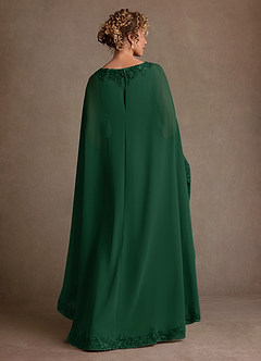 Azazie Artemisia Mother of the Bride Dresses Dark Green Sheath Lace Chiffon Dress image3