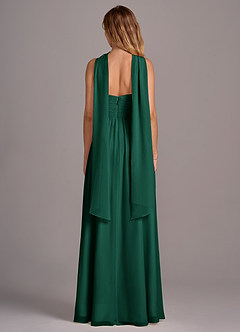 Azazie Joni Bridesmaid Dresses Emerald A-Line Strapless Chiffon Convertible Dress image7