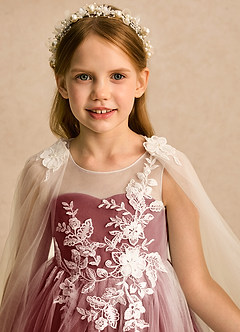Azazie Amina Flower Girl Klänningar Klänning A-linje i Tyll Spets image8