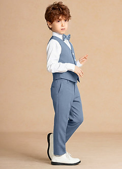 front Finn Dusty Blue Boy Vest 3-Piece Suit