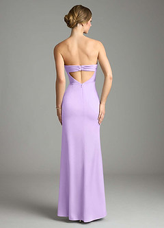 Azazie Leonis Bridesmaid Dresses Lilac Mermaid Pleated Stretch Satin Convertible Dress image2