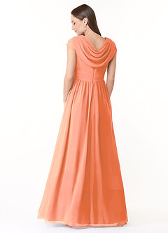 Azazie Organa Brautjungfernkleider A-Linie Plissee Chiffon Kleid Sonnenuntergang image2