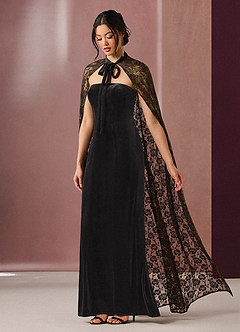 Dolce Black Gold Cape Gown image4