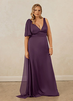 Christian Siriano Bridal for Azazie 1011 Robes de demoiselle d'honneur Robe Sirène en Satin extensible Arc Prune image11