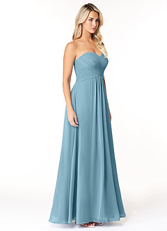 Azazie Yazmin Bridesmaid Dresses Moody Blue A-Line Sweetheart Neckline Chiffon Convertible Dress image5