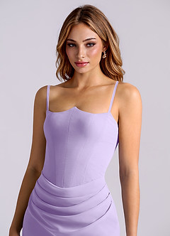 Azazie Debby Bridesmaid Dresses Lilac Mermaid Strapless Chiffon Dress image6