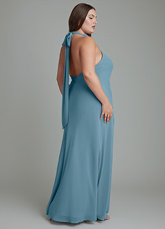 Azazie Velli Abiti da Damigella Abito Sirena in Chiffon Collo alto Bermuda image13
