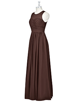 Azazie Nina Bridesmaid Dresses Ganache A-Line Pleated Chiffon Dress image8