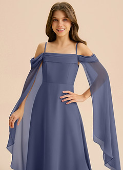 Azazie Moana Junior Stormy A-Line Pleated Chiffon Dress image7