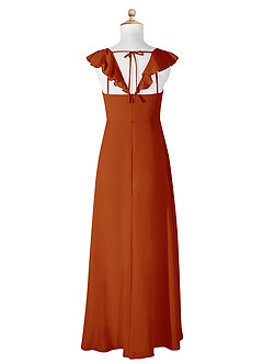 Azazie Amada Junior Paprika A-Line Ruched Chiffon Dress image6