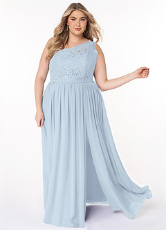 Azazie Demi Bridesmaid Dresses A-Line One Shoulder Chiffon Floor-Length Dress image9