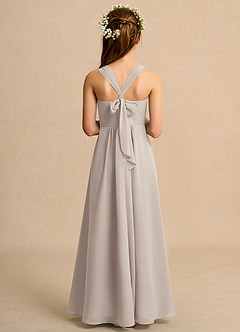 Azazie Tater Junior Formal Abiti da Ragazza di Fiori Abito A-Line in Chiffon Plissettato Gelo image2