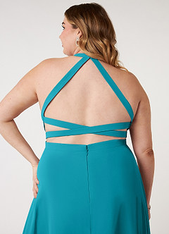 Azazie Clarice Bridesmaid Dresses Jade A-Line Halter Chiffon Dress image10