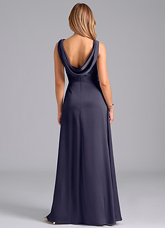 Azazie Karina Bridesmaid Dresses Stormy A-Line Pleated Stretch Satin Dress image6