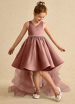 Azazie Julietta Flower Girl Dresses Cedar Rose Ball-Gown Convertible Tulle Dress image5