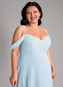 Azazie Marley Bridesmaid Dresses Sky Blue A-Line Off the Shoulder Chiffon Convertible Dress image16