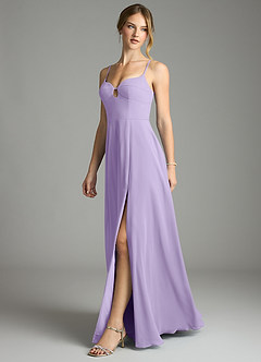 Azazie Audreana Final Sale Lilac A-Line Sweetheart Neckline Chiffon Dress image4