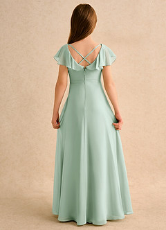 Azazie Nari Girls Formal Flower Girl Klänningar Klä A-Line i Chiffong med ärmar image7