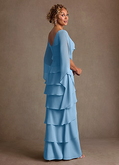 Azazie Arabinda 신부의 어머니 드레스 쉬스 셔링 쉬폰 플로어 길이 드레스 image2