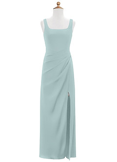 Azazie Mero Junior Robe Sirène en Satin extensible Plissée Brume image6