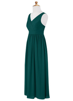 Azazie Kora Junior Peacock A-Line Pleated Chiffon Dress image7