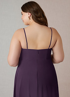 Azazie Emerald Bridesmaid Dresses Plum A-Line Ruffled Chiffon Dress image10