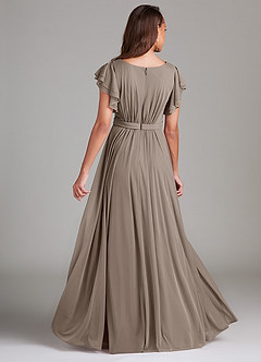 Azazie Daphne Abiti da damigella modesti Abito A-Line Increspato Maglia Floor-Length image2