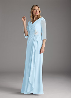 Azazie Jaycee vestidos de madre de la novia Vestido de Azul Cielo de Gasa de Corte En A image4