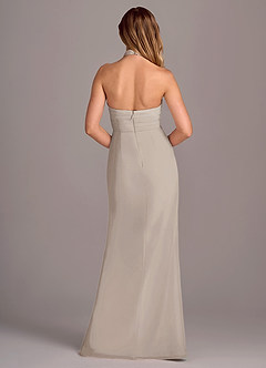 Azazie Jemma Bridesmaid Dresses Frost Sheath Pleated Chiffon Dress image2