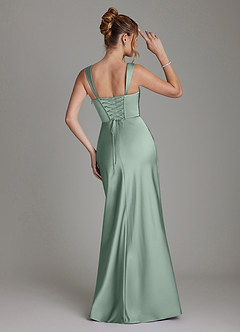 Azazie Agustina Brautjungfernkleider Meerjungfrau-Linie Korsett Stretch-Satin Kleid Agave image2