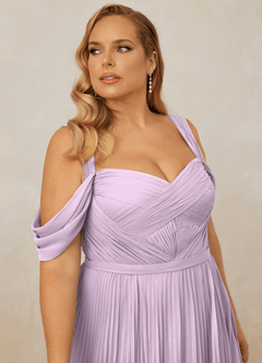 Christian Siriano Bridal for Azazie 1013 Bridesmaid Dresses Frosted Lilac A-Line Off the Shoulder Chiffon Dress image14