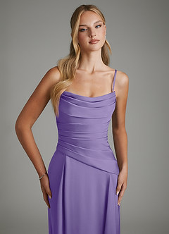 Azazie Gabriela Robes de demoiselle d'honneur Robe Trapèze en Satin extensible Corset Tahiti image3