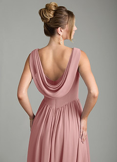 Azazie Novi Bridesmaid Dresses Dusty Rose A-Line Pleated Chiffon Dress image2