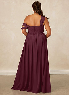 Christian Siriano Bridal for Azazie 1014 Bridesmaid Dresses Cabernet A-Line Off the Shoulder Chiffon Dress image17
