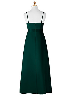 Azazie Anina Junior Pine A-Line Bow Matte Satin Dress image8