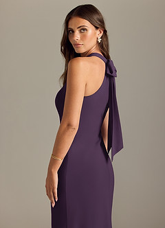 Azazie Doretta Bridesmaid Dresses Plum Mermaid Pleated Chiffon Dress image6