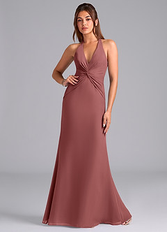 Azazie Valerie Bridesmaid Dresses Amethyst Mermaid Pleated Chiffon Dress image1