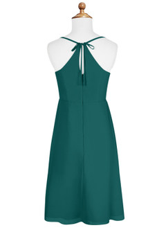 Azazie Doll Junior Peacock A-Line Bow Chiffon Dress image6