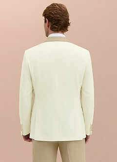 front Adrian Champagne Shawl Lapel Structured Stretch Tuxedo Jacket