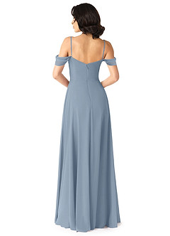 Azazie Tancie Bridesmaid Dresses Dusty Blue A-Line Off the Shoulder Chiffon Convertible Dress image2